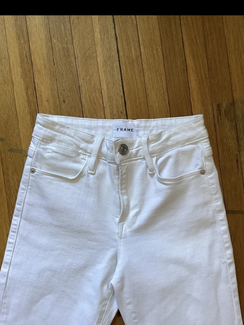 Luxe Frame Ladies Size 24-29 Solid White Denim Jeans,Cotton Blend,MINT - Picture 2 of 3